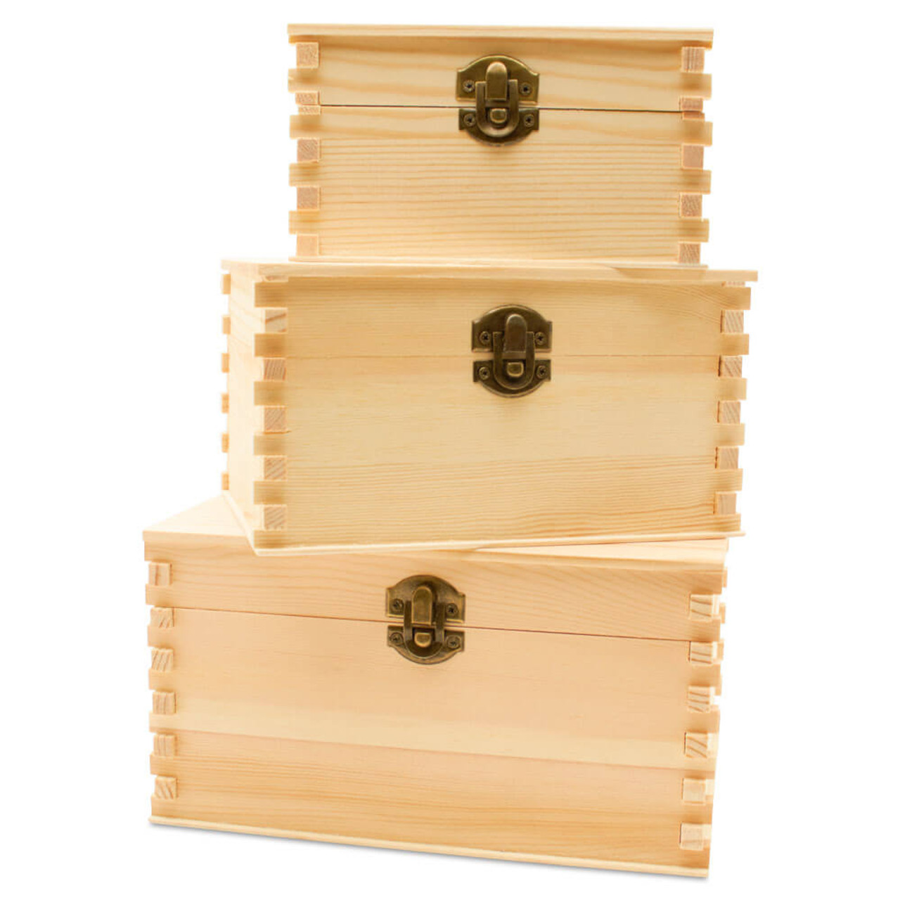 Woodpeckers Crafts - Wholesale Craft Supplies - Unfinished Wooden Nesting Boxes, Set of 32