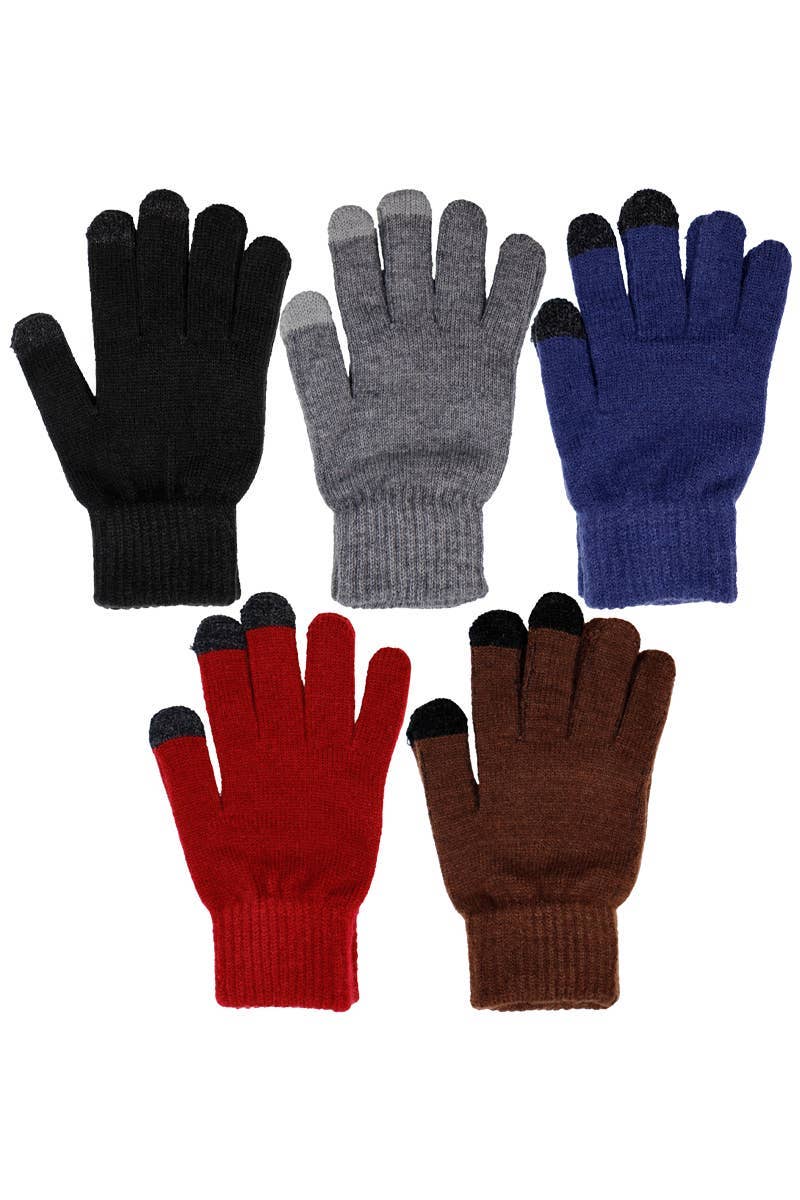 Cap Zone - Vendita all'ingrosso Guanti - Uomo - Guanti invernali touchscreen neutri scuri da uomo0