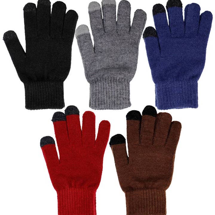 Cap Zone - Vendita all'ingrosso Guanti - Uomo - Guanti invernali touchscreen neutri scuri da uomo