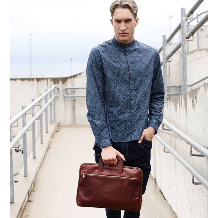 Time Resistance - Vente Sac pour ordinateur portable – unisexe - Sacoche d'ordinateur en cuir pleine fleur - Brave New World20