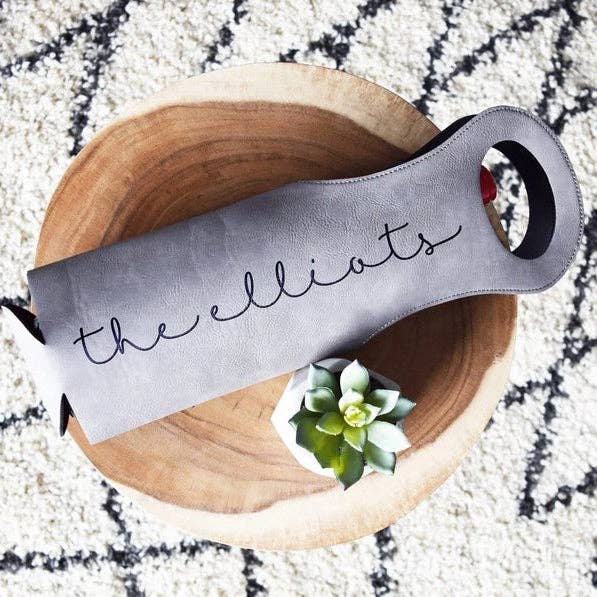 Bolsa de vino con nombre de familia simple para venta al por mayor de Our Board Boutique