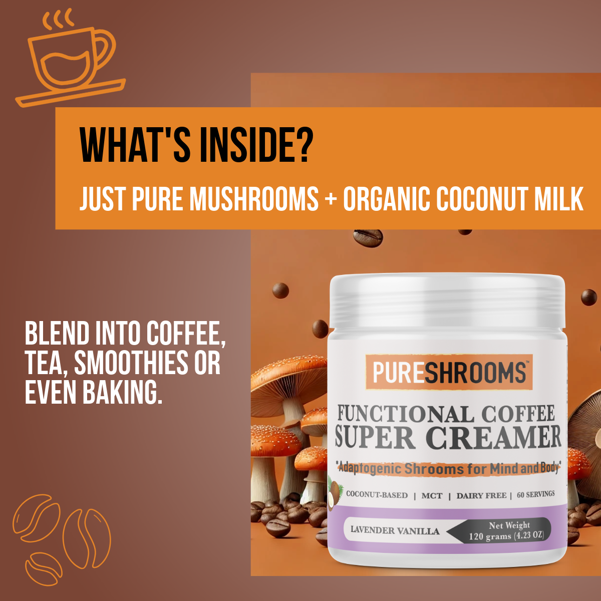 PureShrooms Inc. – wholesale Gräddersättning – Superkaffegrädde (Lavendel Vanilj)6