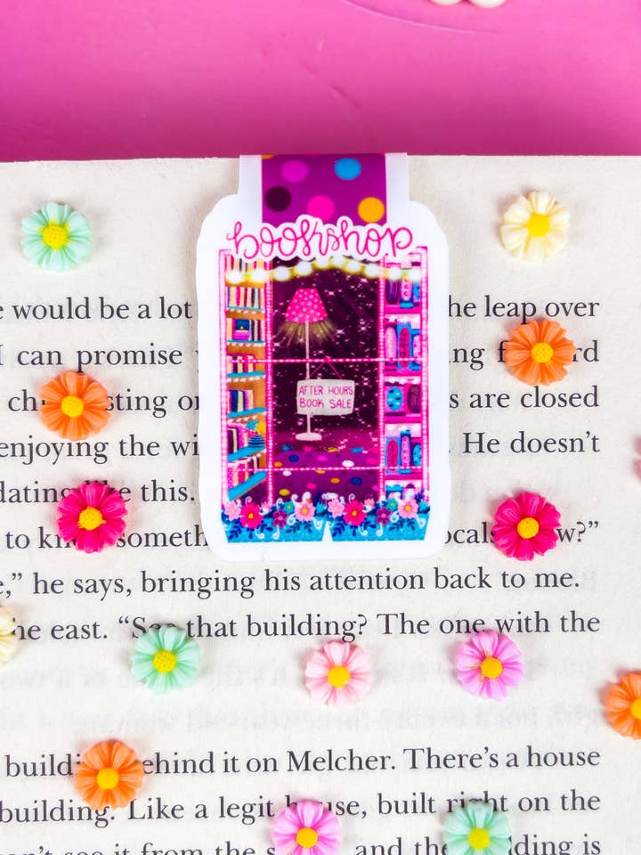 Bookshop at Night Magnetic Bookmark for wholesale by Emily Cromwell Designs