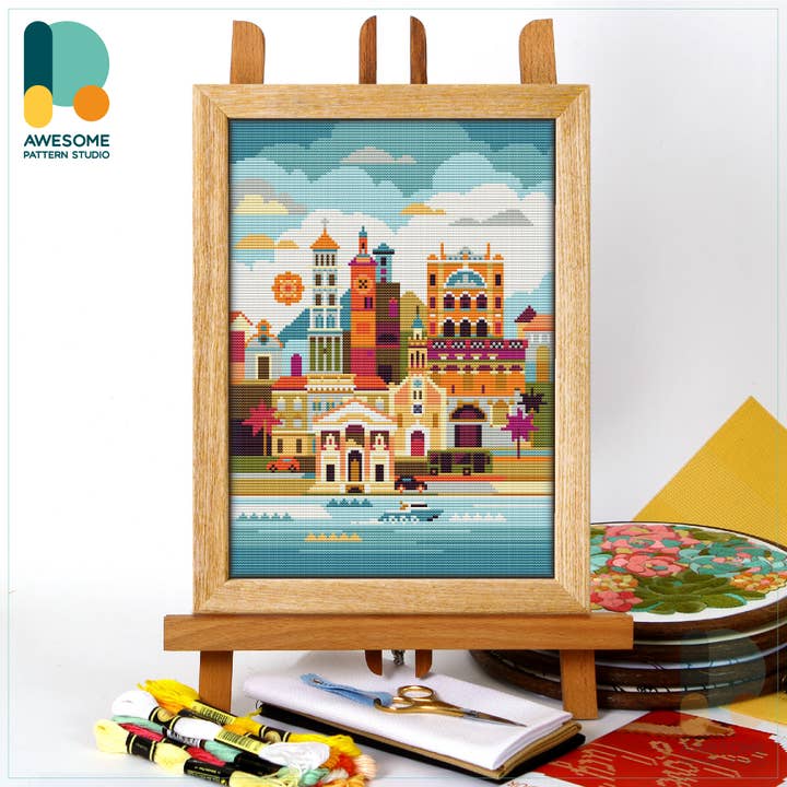 Awesome Pattern Studio – Großhandel Kreuzstich-/Stickzubehör – CS165-2 Split, Kroatien, Kreuzstich-Set mit Zählung