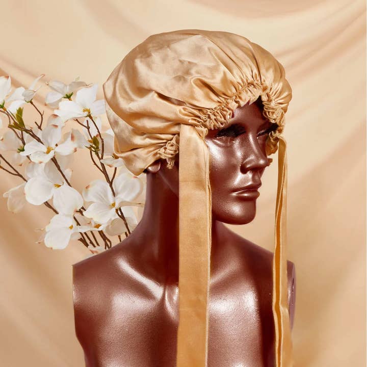 Golden Virginia Bonnet for wholesale by Gilded Fox Silk