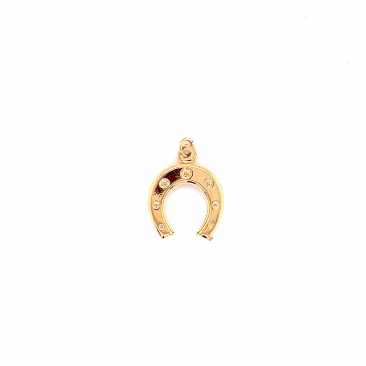 The Bead Bazaar - Wholesale Individual charm/pendant - Gold Filled Horseshoe Charm, Small Horseshoe Pendant, Simple Horseshoe Charm For Bracelet, Good Luck Charm, Gold Lucky Pendant, Horseshoe Charm