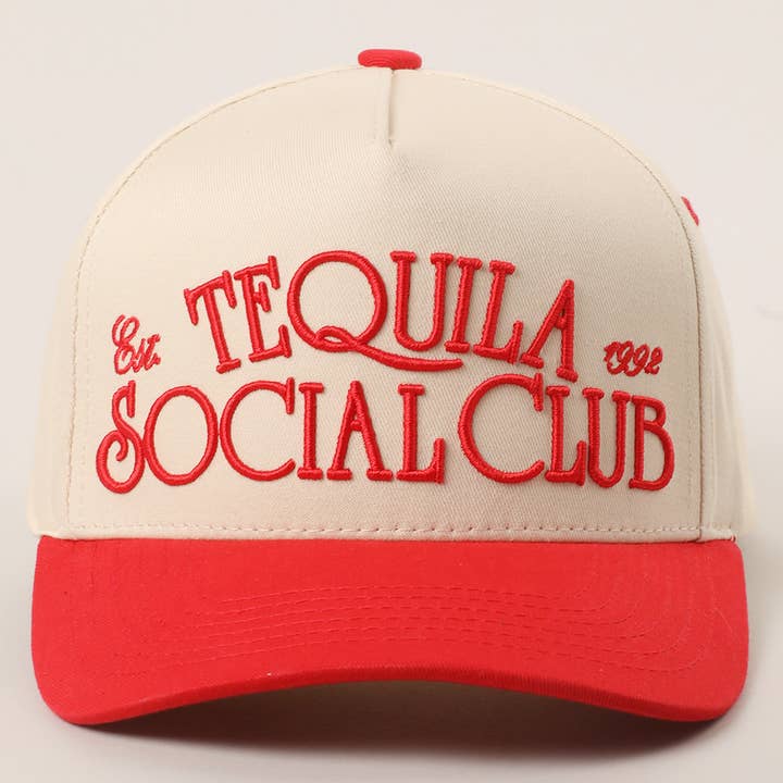 Fashion City - Wholesale Baseball Cap - Unisex - Tequila Social Club 3D Text Embroidery Two-Tone Trucker Hat1