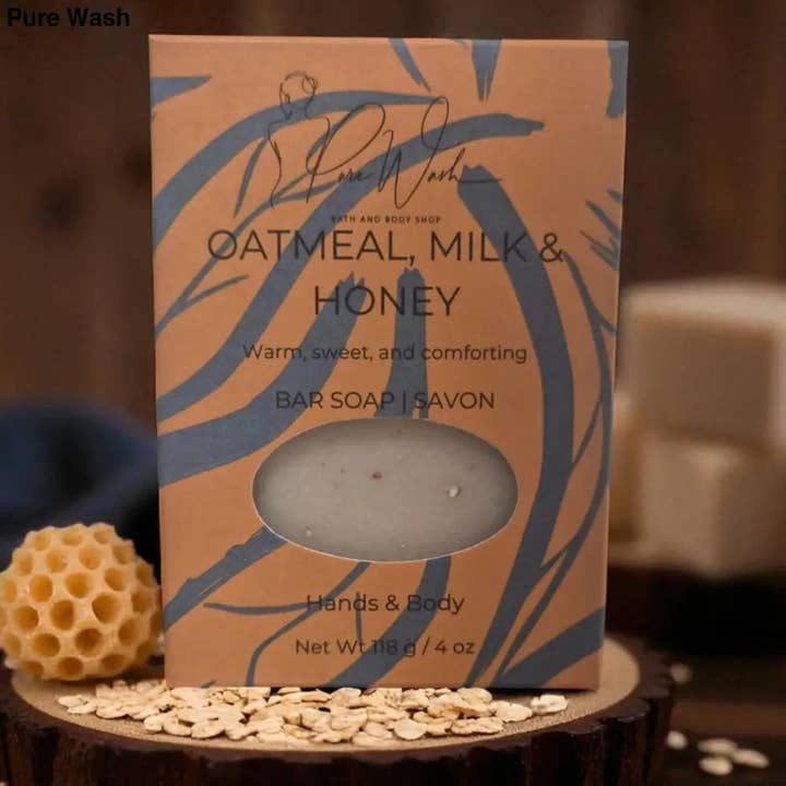 Oatmeal Milk & Honey Soap Bar for wholesale by CG Pure Wash