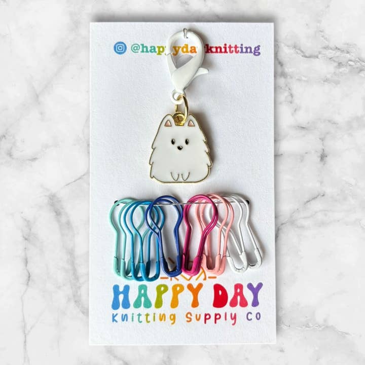 Puppy Pals Collection - Stitch Marker Set - Cloud - 6 of 6 for wholesale by Happy Day Knitting