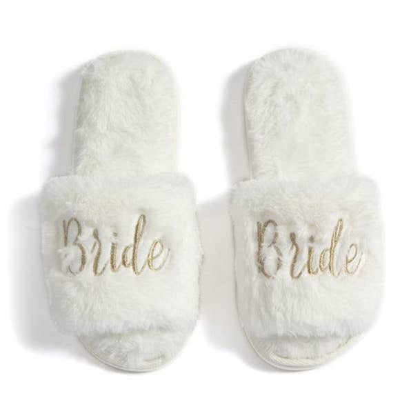 "BRIDE" SLIPPERS,IVORY for wholesale by Shiraleah