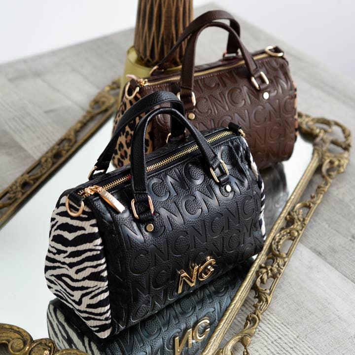 NOCO - Wholesale Top Handle Bag - Women's - Mini Bowling Animal Print Brown3