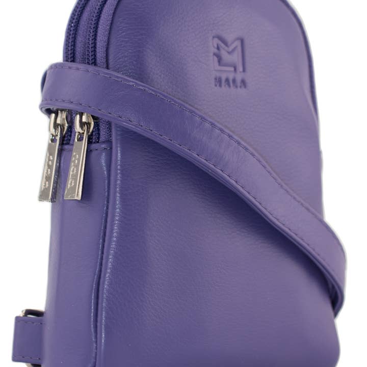 Anishka Mini Double Pocket Crossbody Bag - 7351 75 for wholesale by Mala Leather
