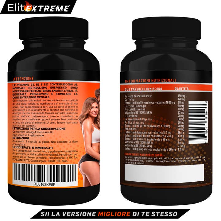 Italian Elite - Wholesale Oral Supplement/Vitamin - Elite Extreme Fat Burner Draining Pre Workout Supplement