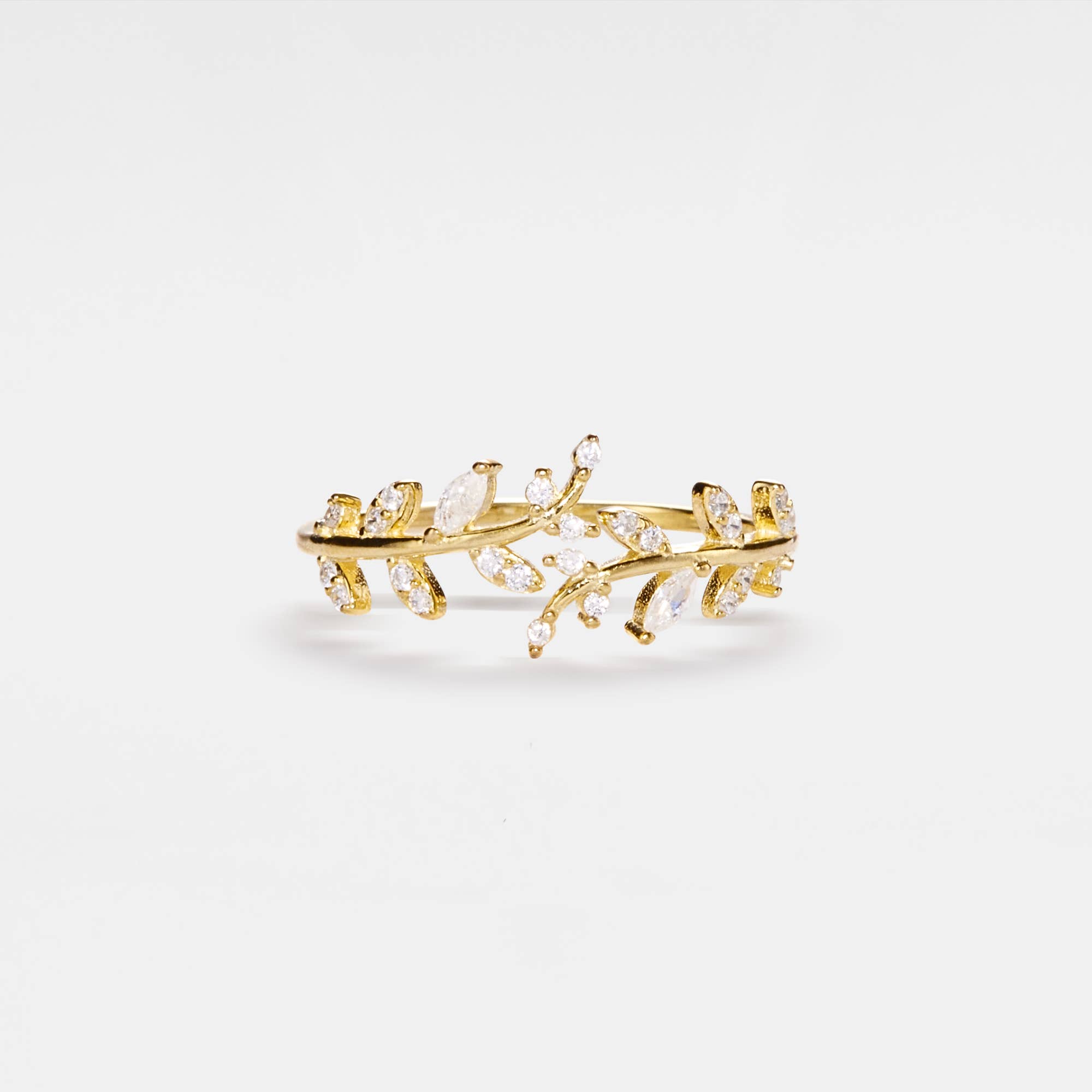 Perimade & Co. LLC - Vendita all'ingrosso Anelli multipietra - Anello a fascia regolabile con foglia di ulivo in argento sterling 925