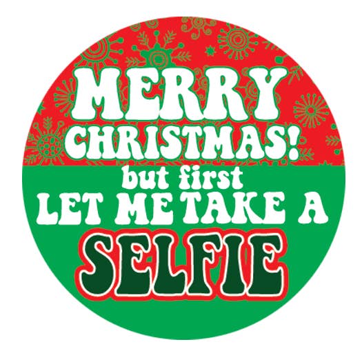 Kalan - Wholesale Lapel Pin/Button - BT450- XM Christmas Selfie 1.25" Button