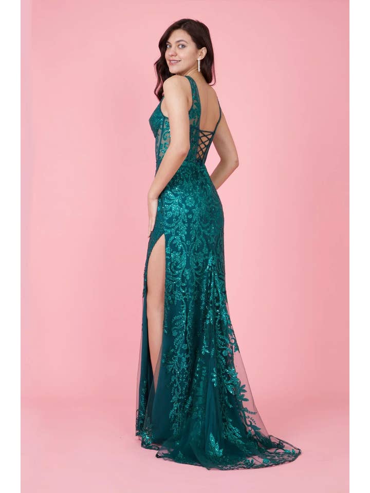 Kos Couture - Wholesale Gown - Women's - Dylan & Davids V Neck Corset Bodice Formal Prom Dress