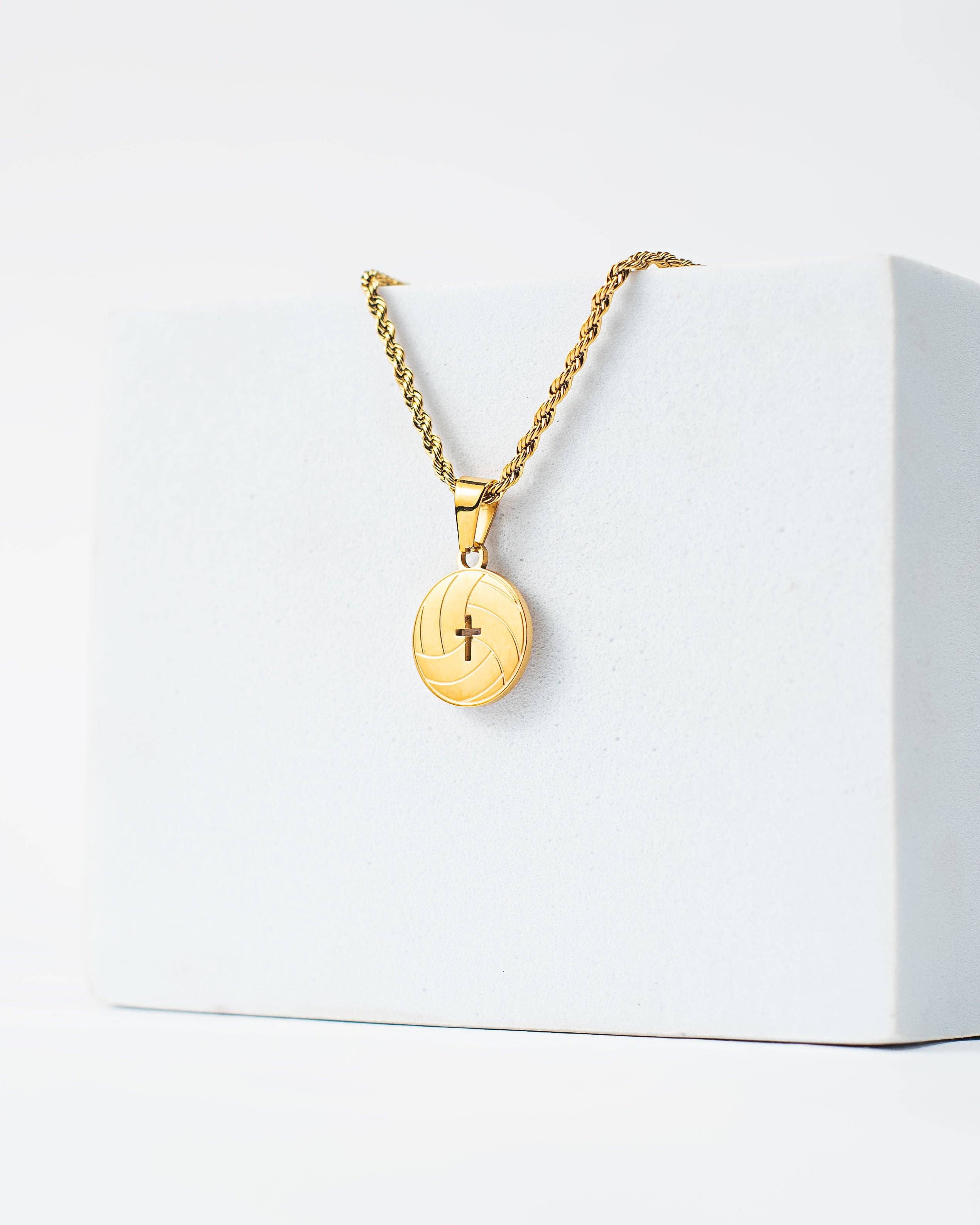 Adé & Grace - Wholesale Pendant/Charm Necklace - "Volleyball x Cross" Necklace1
