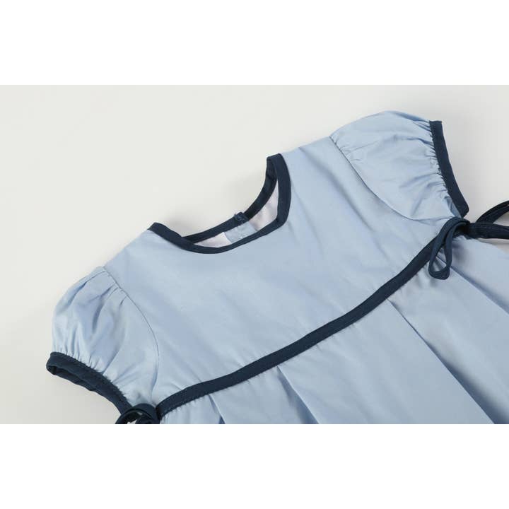 Lil Cactus – wholesale Clothing set – Baby – Light Blue and Dark Blue Ribbon Dress and Bloomers3