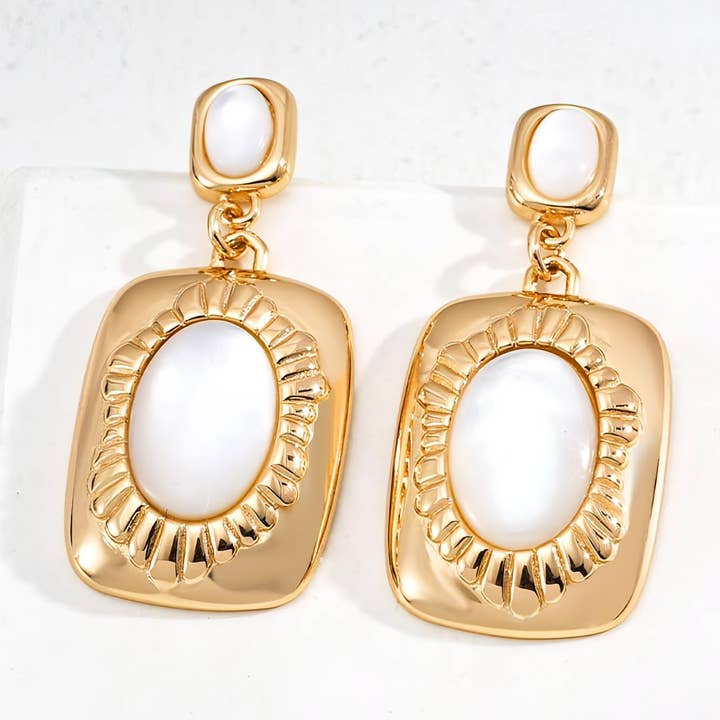 Vintage Gold Shell Earrings for wholesale by La Solana Design