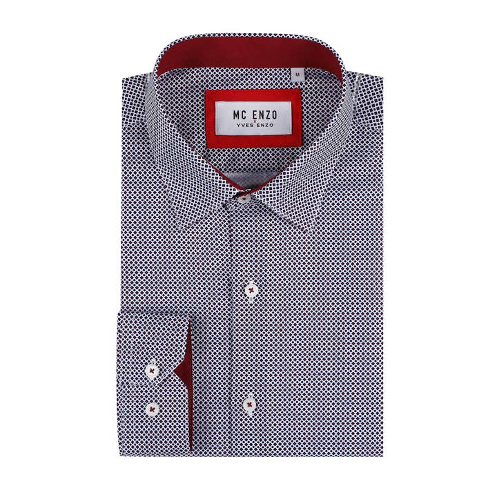 Patterned shirt slim fit - Brown for wholesale by Yves Enzo