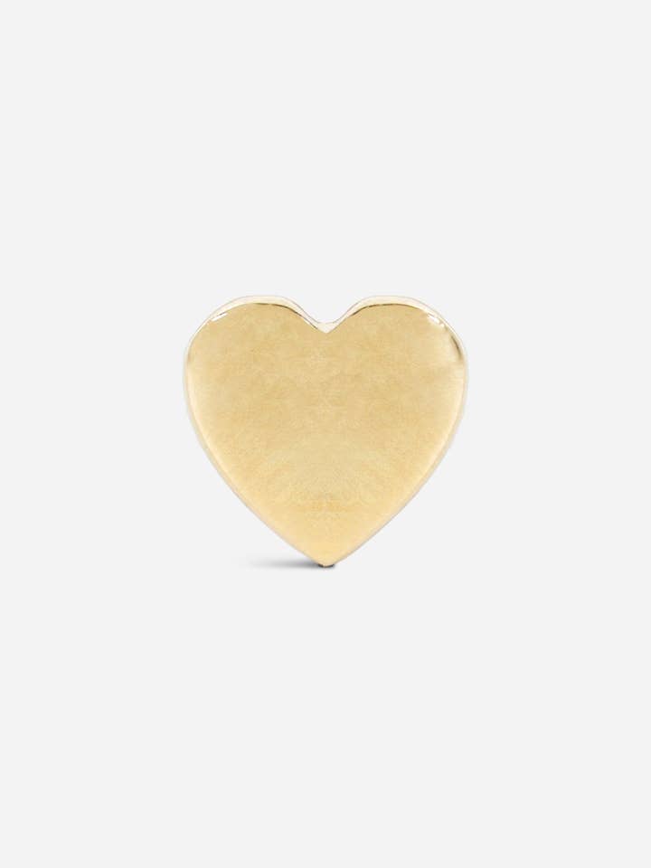 Mini Gold Heart Threaded Flat Back Earring | Single for wholesale by Porter Lyons