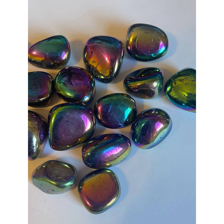 Tumbledshop - Wholesale Spiritual Stone/Crystal - Rainbow Aura Quartz Stone, Titanium Tumbled Stone, Crystal7