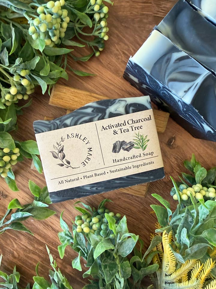 Geactiveerde Houtskool & Theeboom Zeepblok | Zuiverende Handgemaakte voor wholesale door Ashley Marie Soap