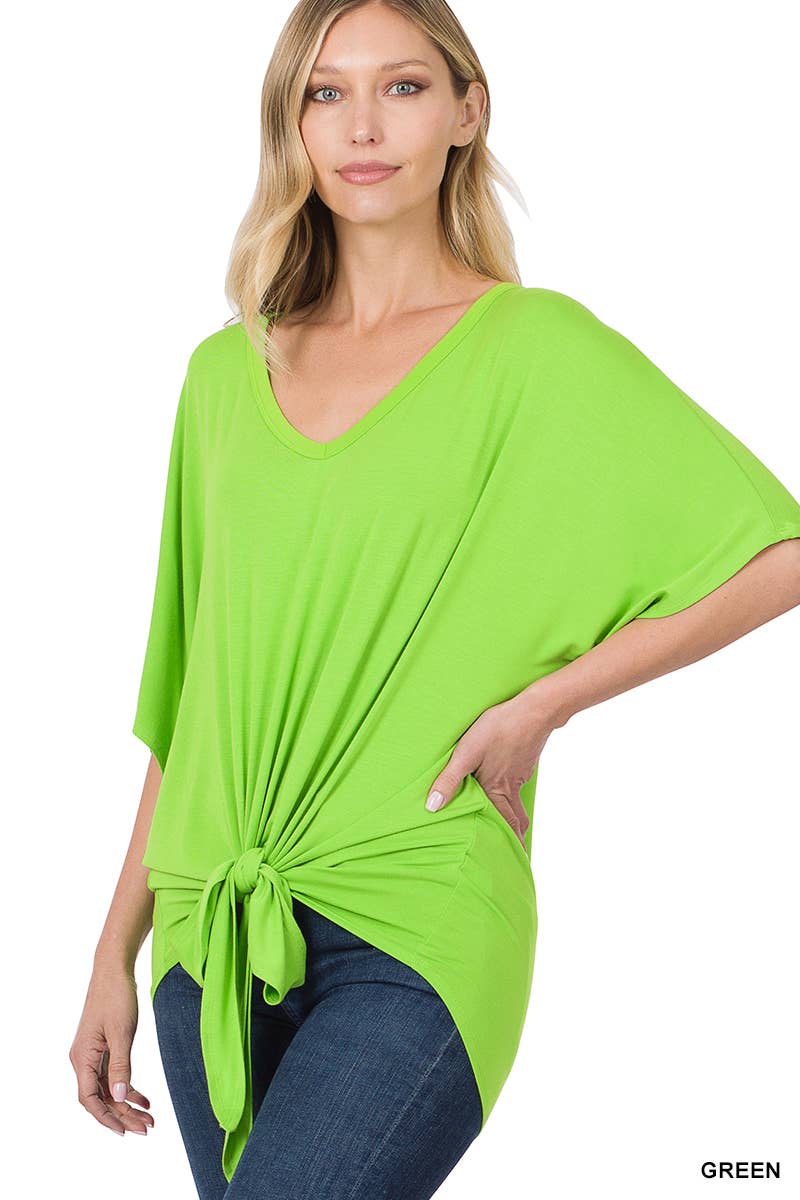 42POPS - Wholesale Tunic - Women's - ,..._ SI-18787 LUXE RAYON V-NECK TIE FRONT TOP8