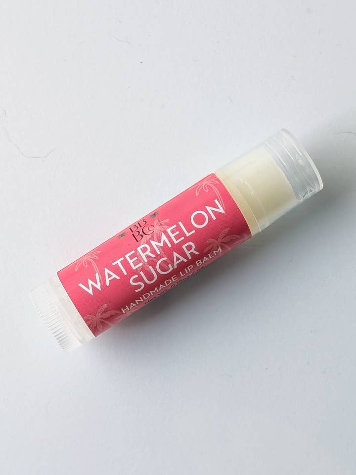 Watermelon Sugar Lip Balm for wholesale by Beachy Bubbles Bath Co