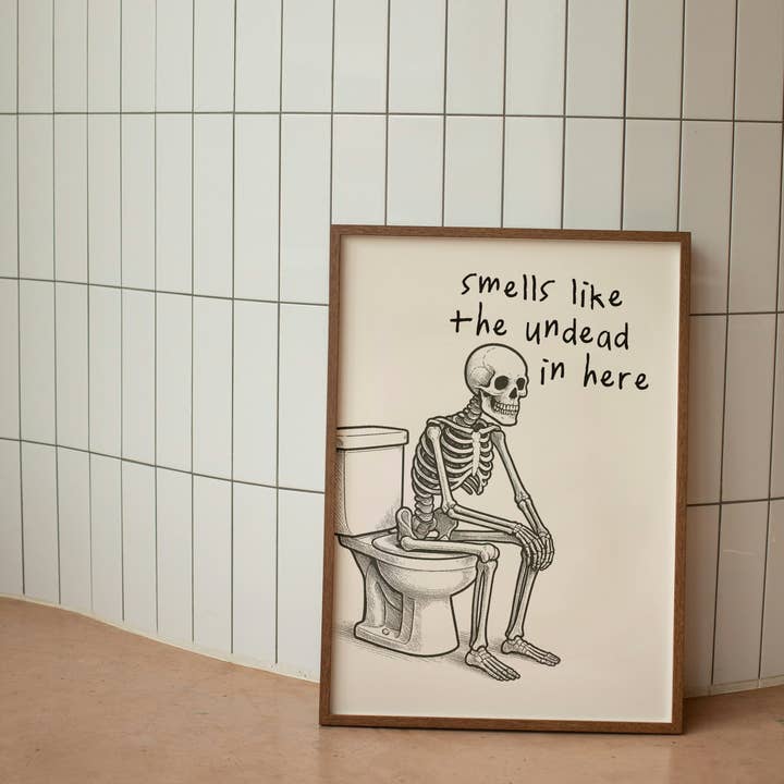 Smells Like The Undead In Here | Black & Cream | Art Print for wholesale by Wisdom and Wonder Designs