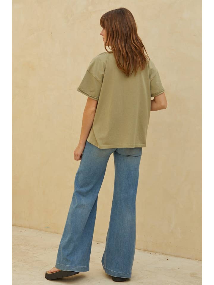Sage L6520 | Knit Cotton Jersey Garment Washed Tee for wholesale on Faire1