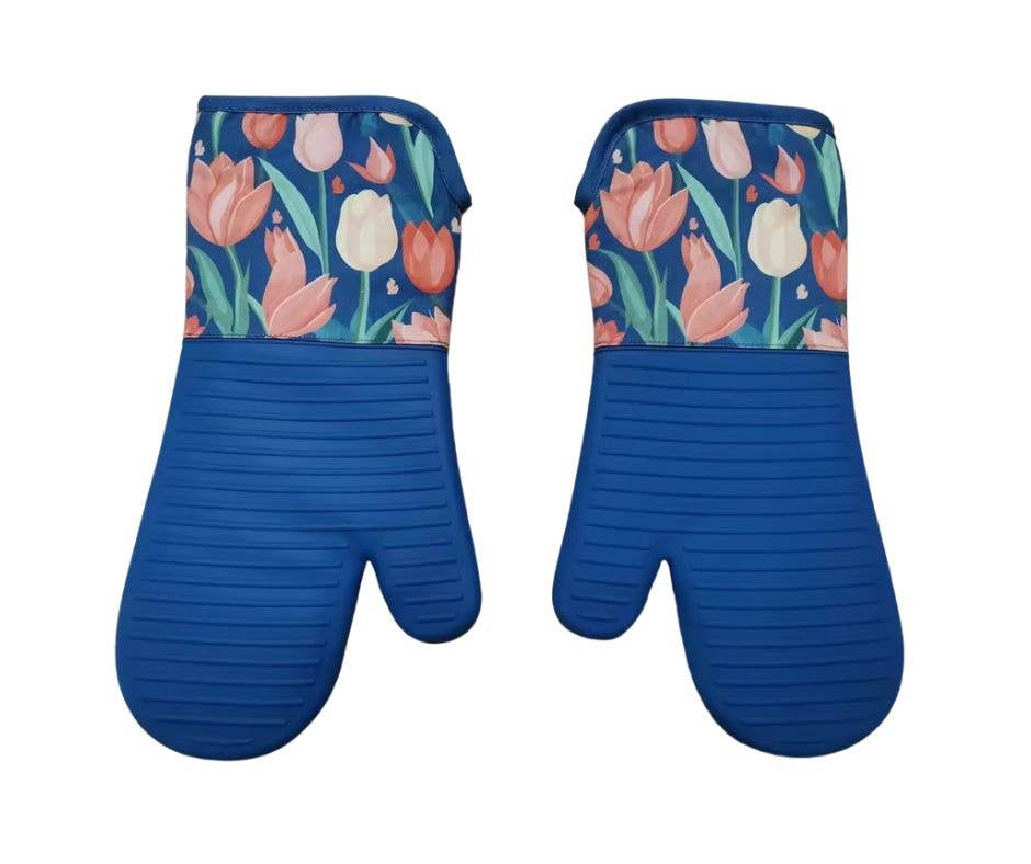 My State Designs - Wholesale Oven mitt/pot holder - Silicone Oven Mitt-OM4: MI Tulips