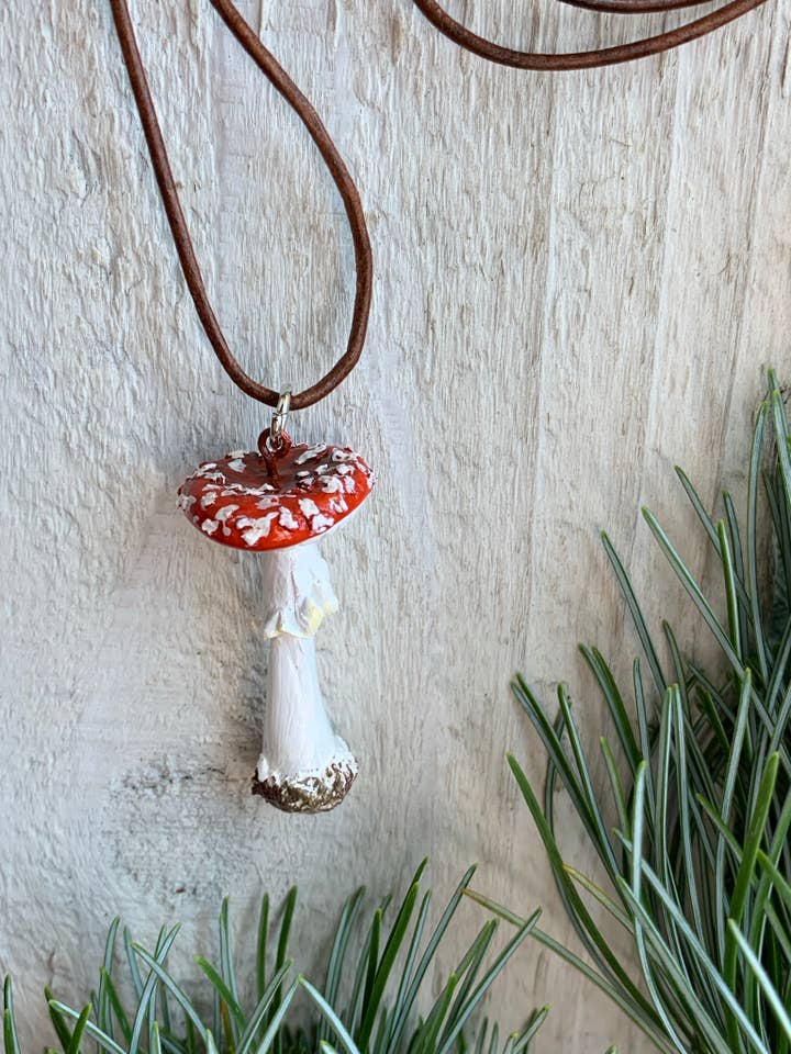 Amanita Muscaria Necklace for wholesale by Courting the Wild
