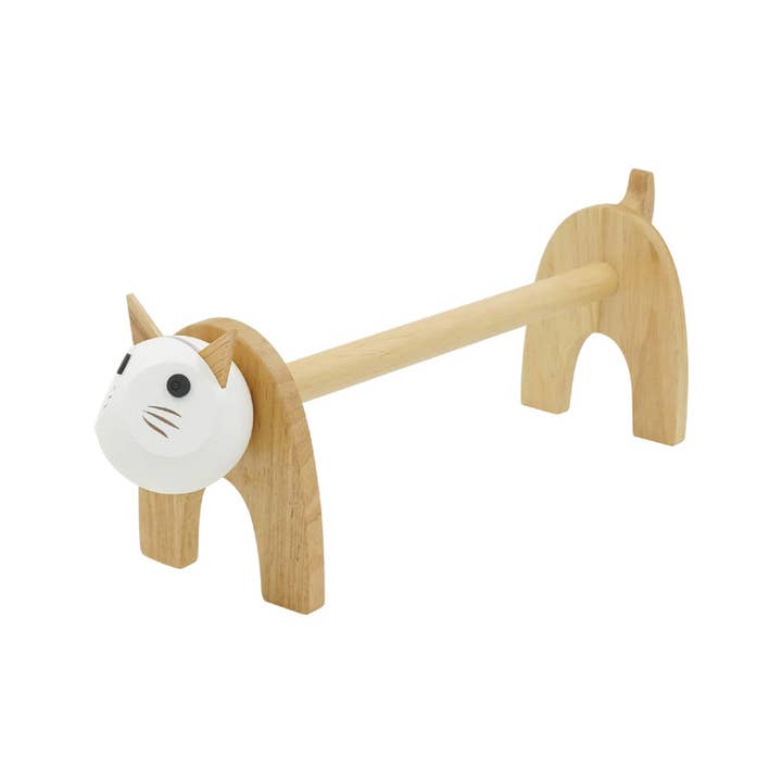 Peterson Houseware US – wholesale Paper towel holder – Rubber Wood: CAT TOWEL HOLDER
