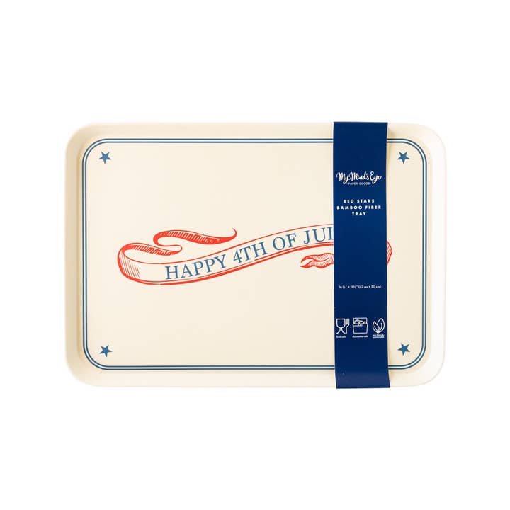 My Mind’s Eye - Wholesale Serving Tray - SSP922 - Happy 4th of July Reusable Bamboo Serving Tray2