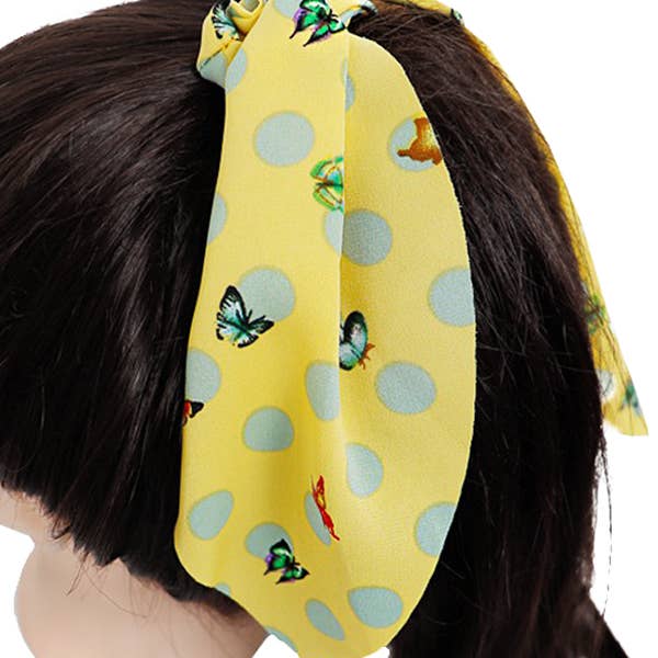 Cap Zone - Wholesale Scrunchie - Women’s - Butterfly Polka Dot Chiffon VSCO Girl Hair Tie Scrunchies3
