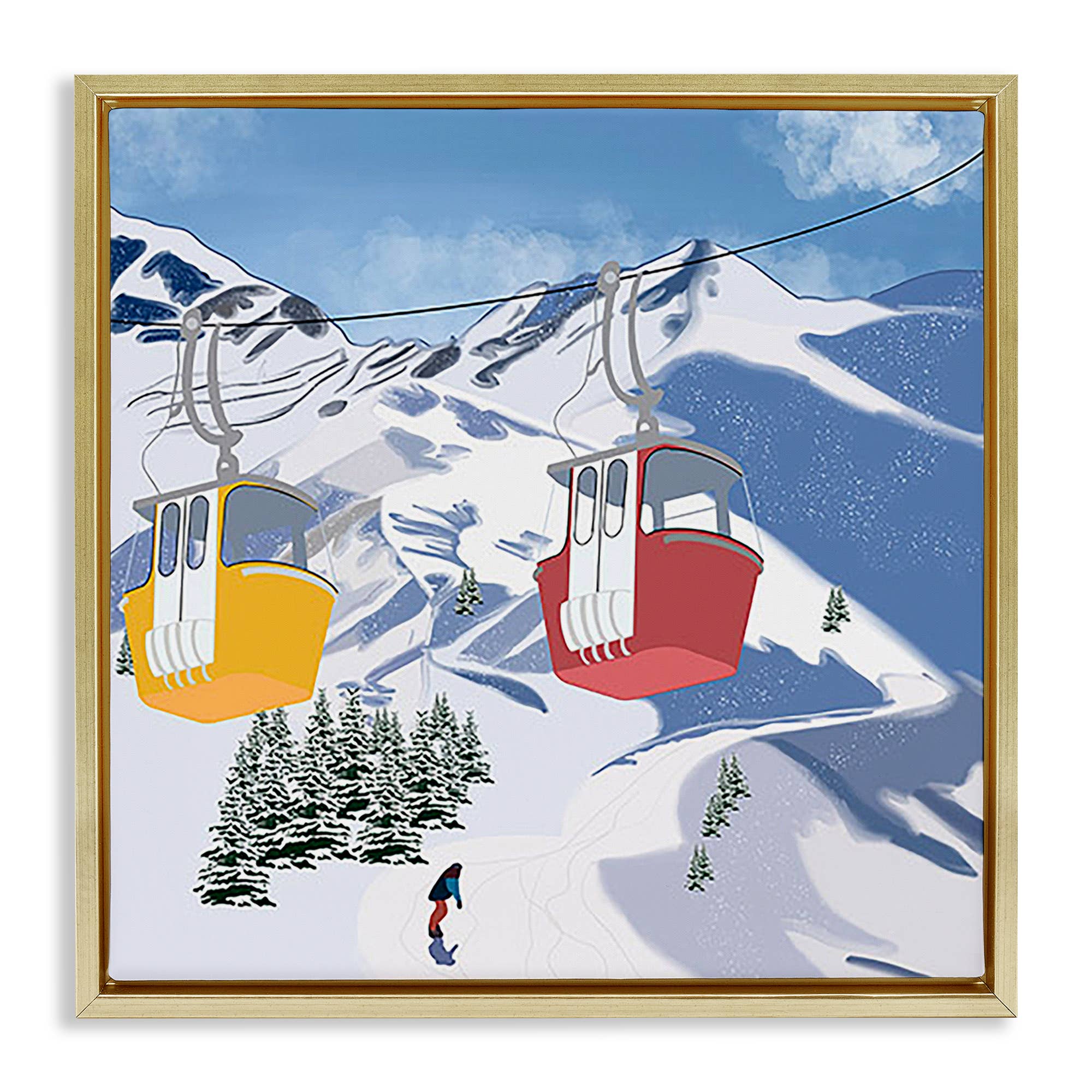 Stupell Industries - Wholesale Wall Sign - Ski Lift over Vast Mountain - Framed Wall Art24