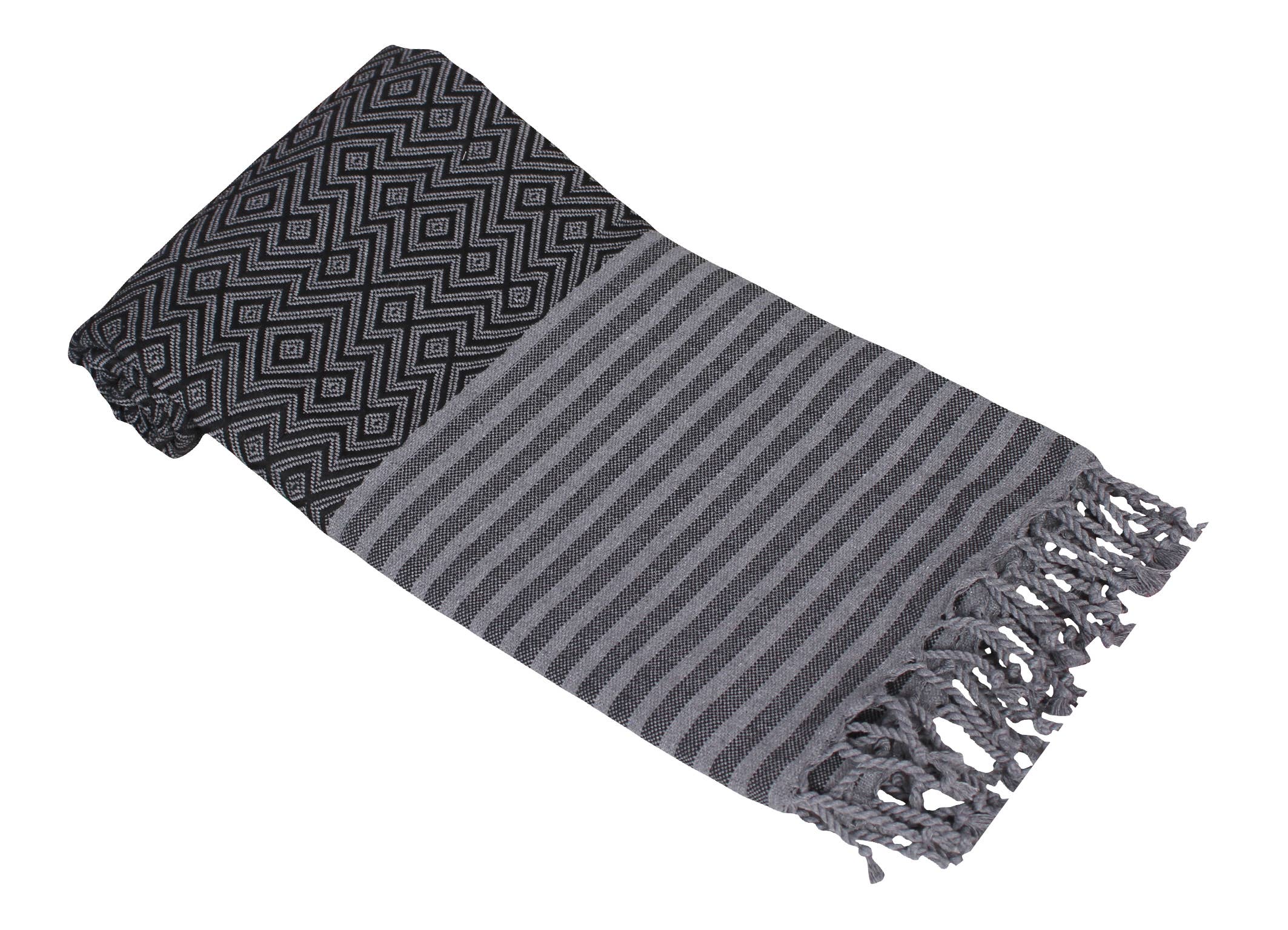 ARTG - Wholesale Bath Towel - ARTG Hamamzz® Kusadasi Black/Grey - AR0510