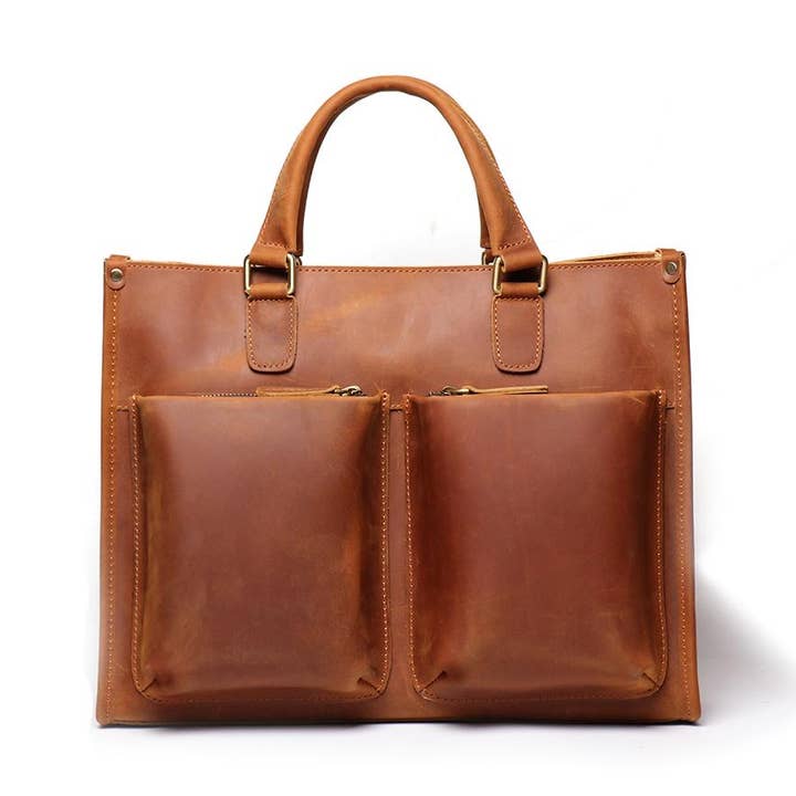 The Dagmar Leather Briefcase | Vintage Leather Messenger Bag for wholesale by Steel Horse Leather