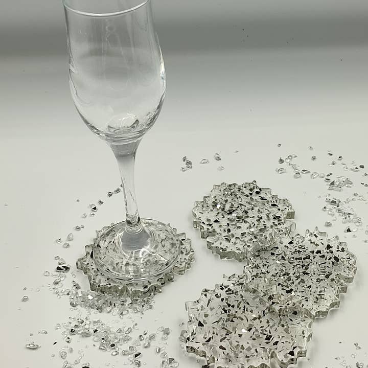 Transparenta underlägg med kristaller (4 st) för wholesale av DioniCreations