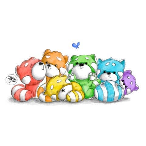 Parade de pandas roux - Impression artistique pour la vente par Paul Castle Studio