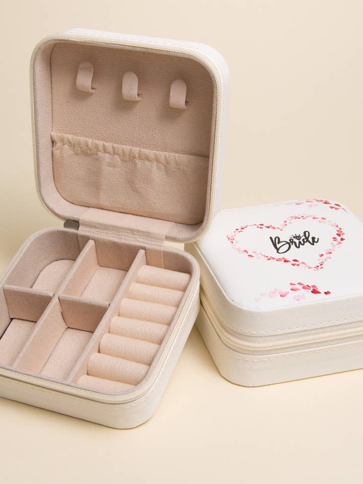 Floral Themed "Bride" Graphic Printed Jewelry Box for wholesale by SP Sophia Collection