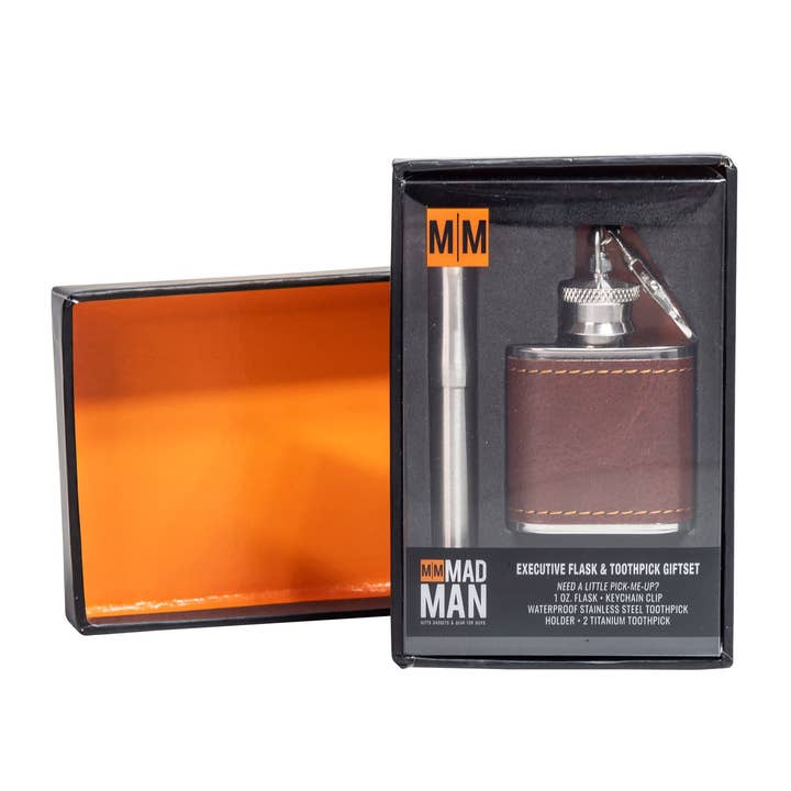 Mad Man - Wholesale Flask - Executive Flask and Toothpick Giftset1
