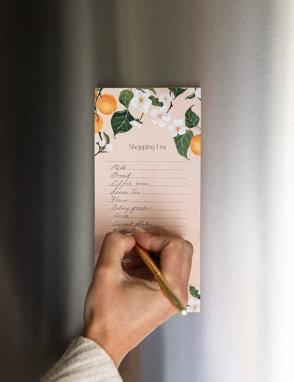 Bespoke Letterpress - Wholesale Notepad - Peaches Shopping List DL Notepad4