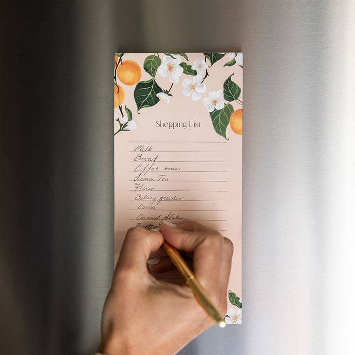 Bespoke Letterpress - Wholesale Notepad - Peaches Shopping List DL Notepad4