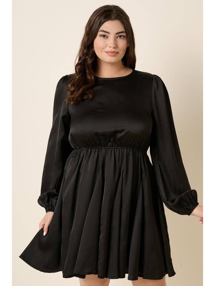 mittoshop - Wholesale Dress - Women's - PLUS SATIN CUT OUT BACK DETAIL MINI DRESS