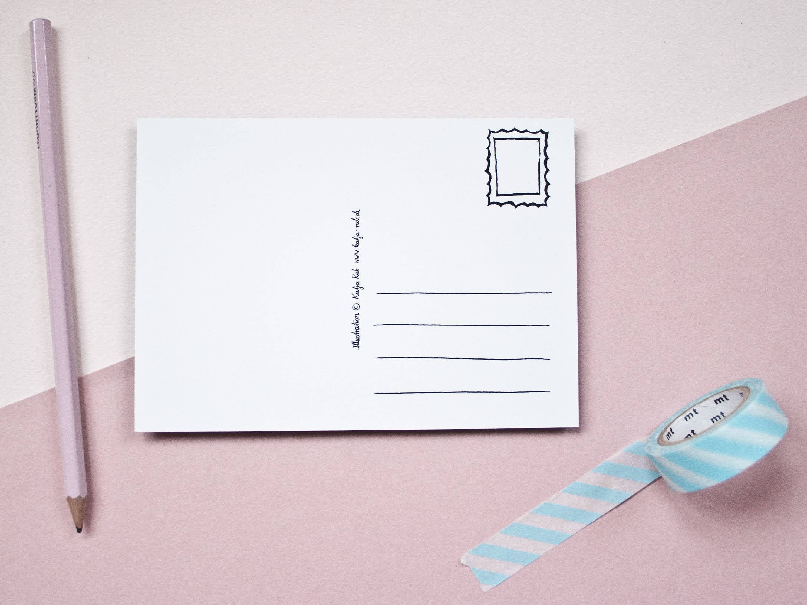 Katja Rub - Vente Cartes postales - Carte postale Mouette Moin, illustration animale1