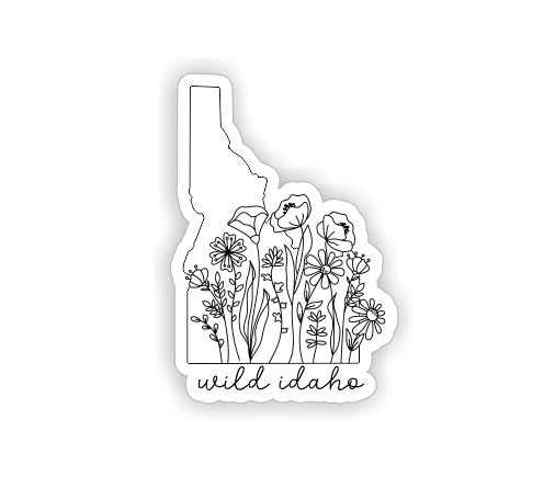 Mad River - Venta al por mayor Pegatina - Calcomanía o pegatina personalizada de Wildflower State en blanco y negro1