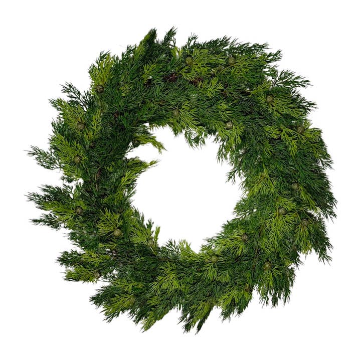 XM13285 SOFT CEDAR WREATH,26in-1/6P for wholesale by Green Import Limited