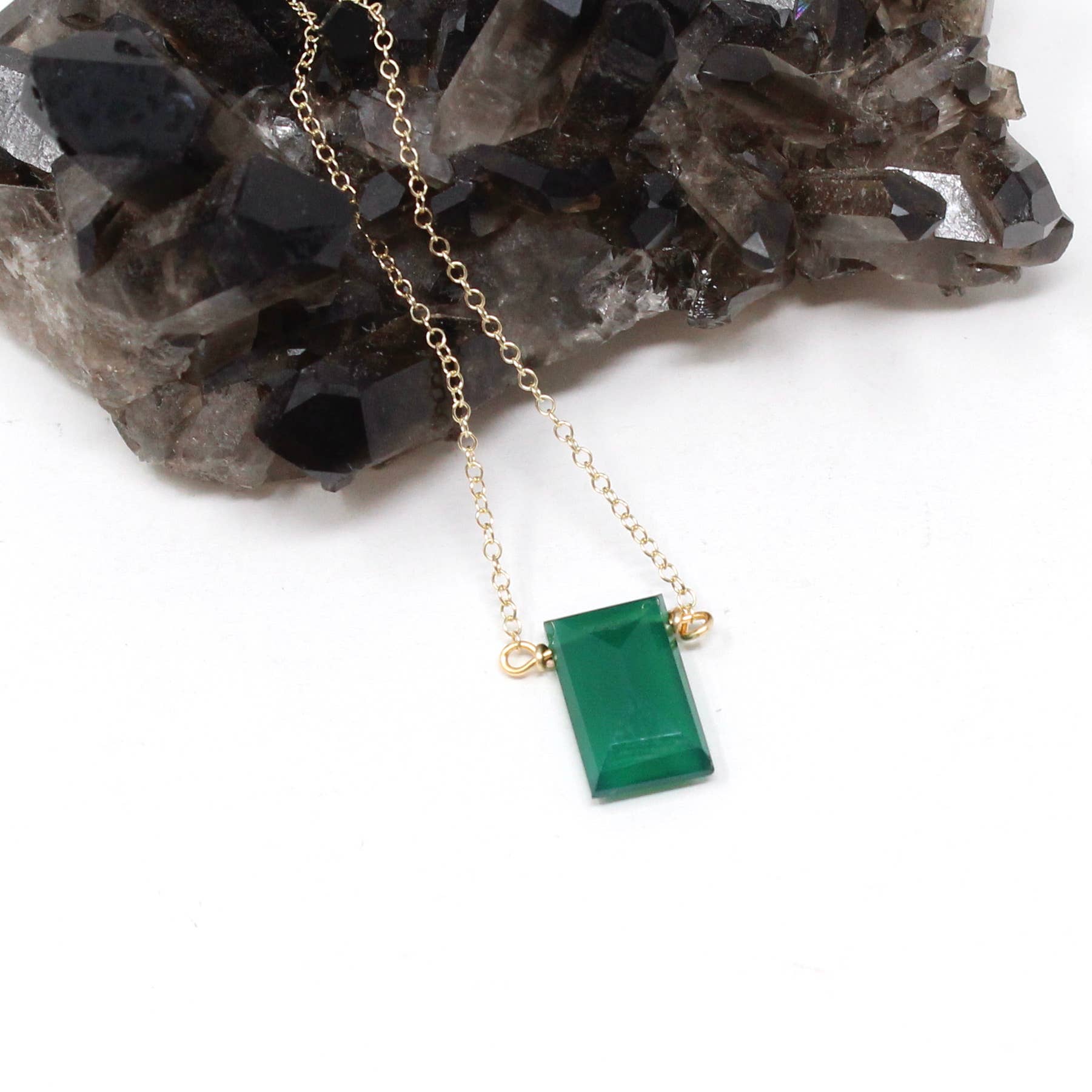 Crafts & Love - Wholesale Pendant/Charm Necklace - Forest Green Onyx Necklace1